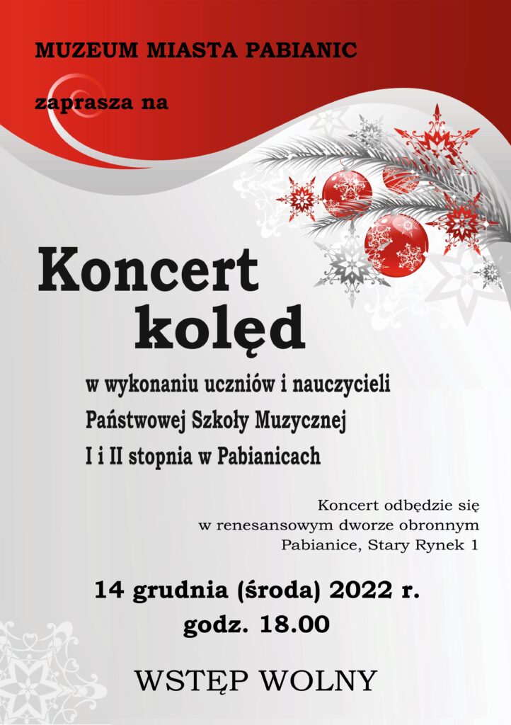 plakat "Koncert kolęd" 14 grudnia 2022 r.